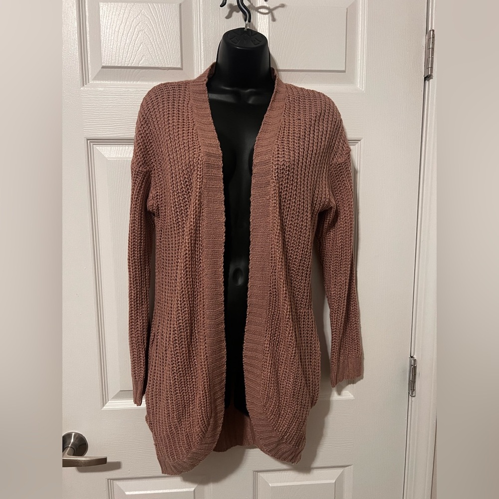 Ultra Flirt Open Front Cardigan - Tan